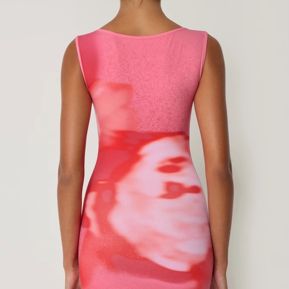 O-Neck Sleeveless Print Mini Dress Sexy Vintage Slim Outfit Party - Picture 7 of 8